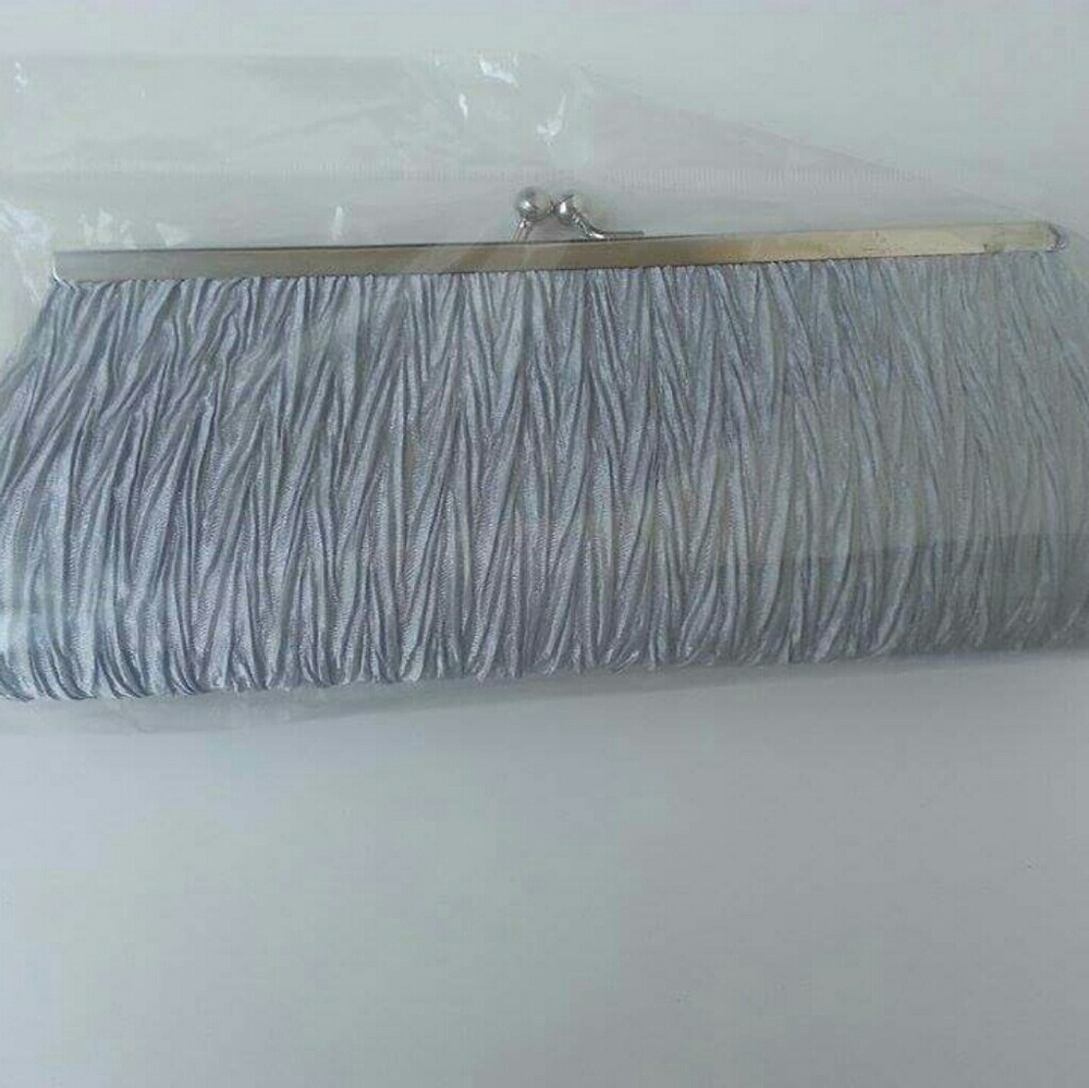 Close Out ππFashion Satin Purse Grey/Silver - Picture 8 of 8